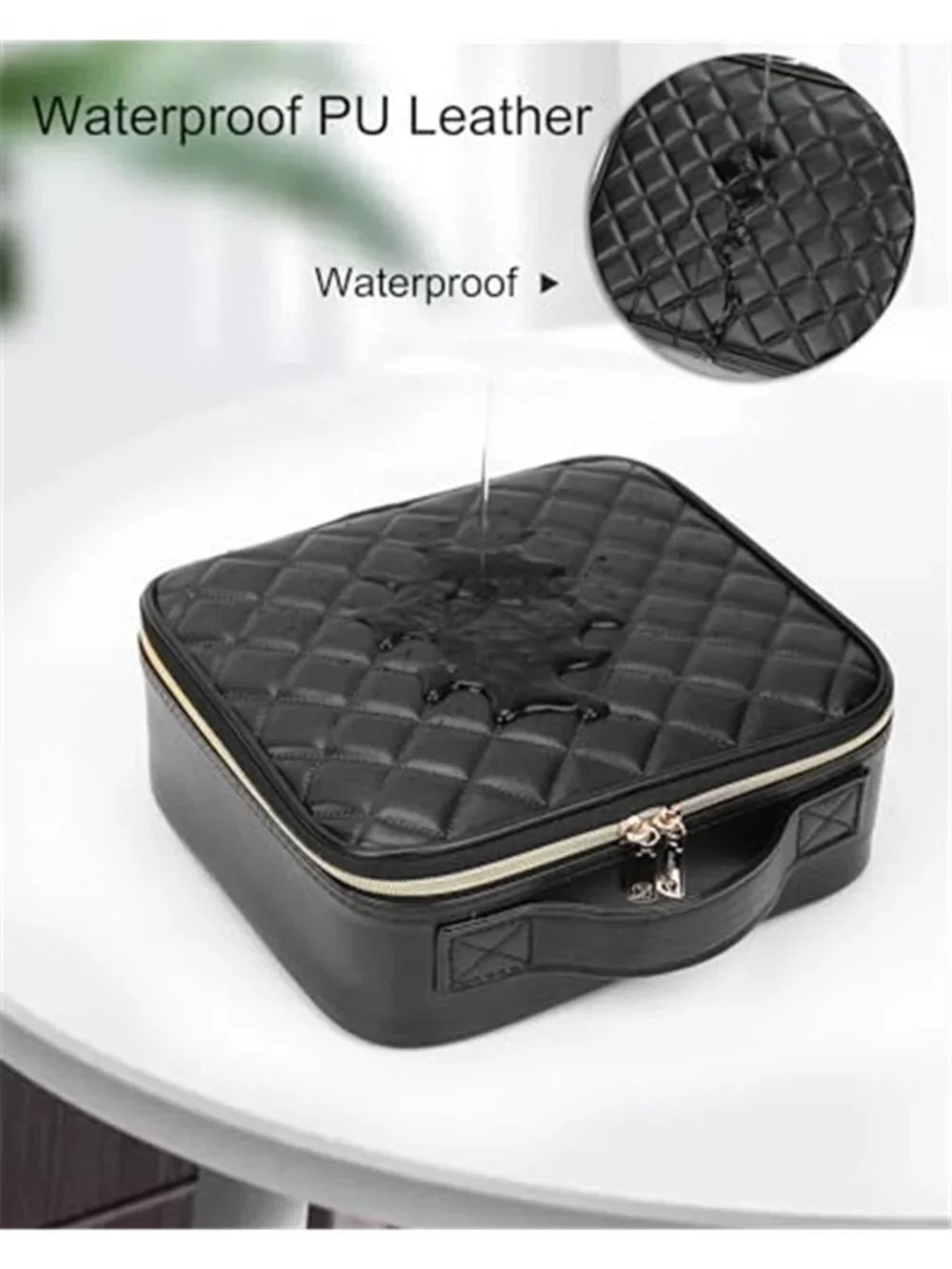 Travel Makeup Bag Organizer Cosmetic Case Adjustable Dividers Waterproof Large